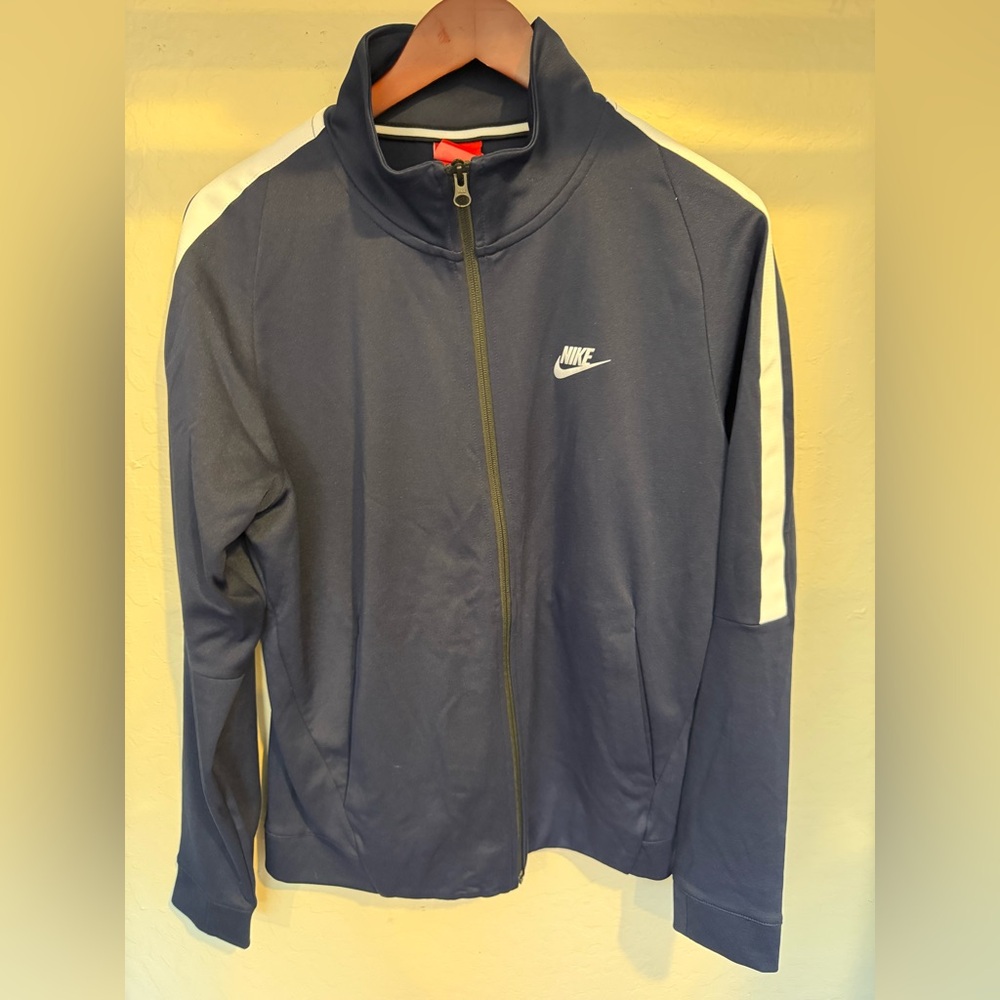 Nike Men's M Navy and White track jacket